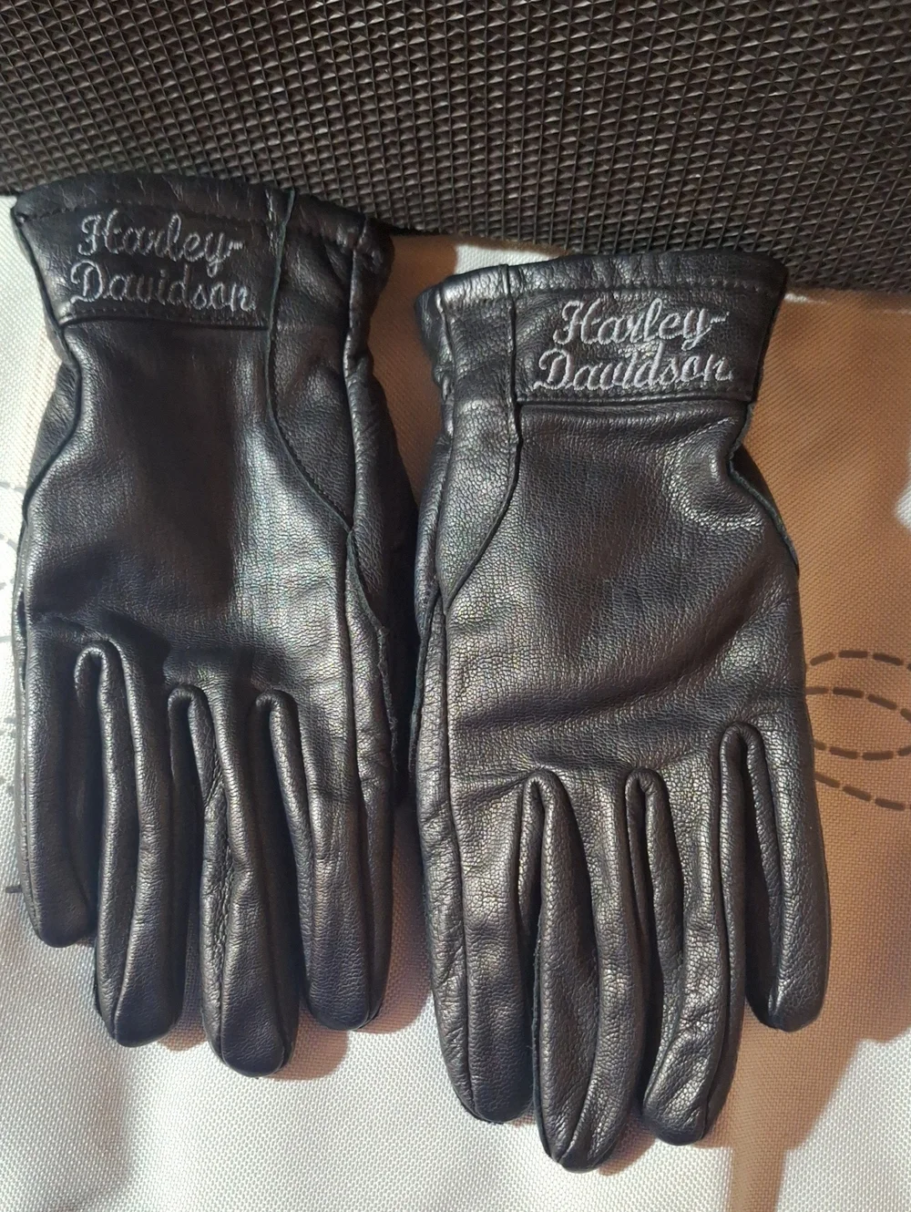 Harley-Davidson Women's Black Leather Riding Gloves